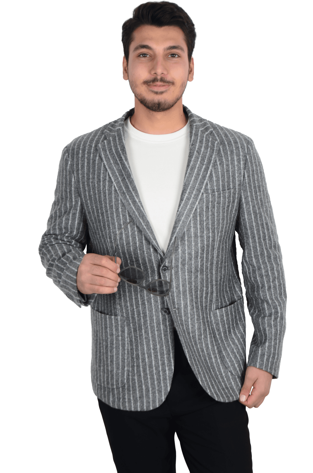 Erkek Torba Cep Çizgili Soft Ceket